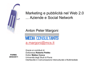 Marketing e pubblicità nel Web 2.0 Aziende e Social Network