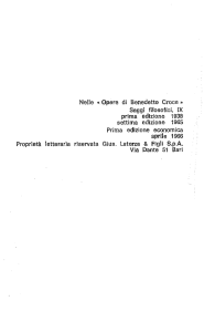 Nelle «Opere di Benedetto Croce» Saggi filosofici, ÌX prima edizione