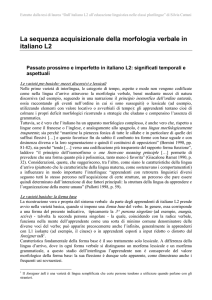La sequenza acquisizionale della morfologia verbale in italiano L2