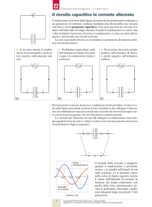 APPROFONDIMENTO – Il circuito capacitivo in corrente alternata