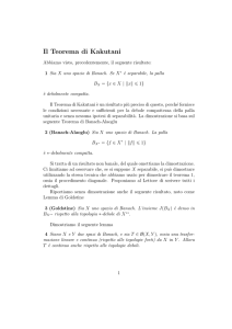 Il Teorema di Kakutani con un`appendice sulle successioni