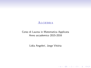 Algebra - Univr DI