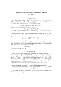 Osservazioni sulla complessit`a delle variet`a di Chow