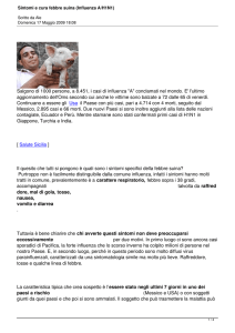 Sintomi e cura febbre suina (Influenza A/H1N1)