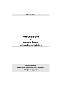 Note aggiuntive Algebra lineare - UniFI