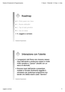 Roadmap Interazione con l`utente