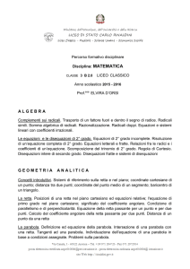 Matematica - Liceo Carlo Rinaldini