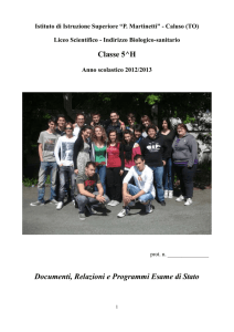 Classe 5^H Documenti, Relazioni e Programmi Esame di Stato