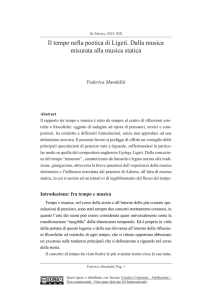 Il tempo nella poetica di Ligeti. Dalla musica