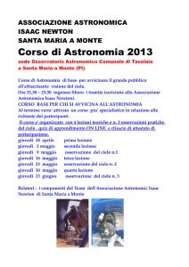 Corso di Astronomia 2013 - Comune di Santa Maria a Monte