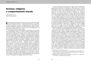 Scienza, religione e comportamento morale