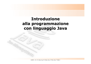 Introduzione alla programmazione con linguaggio Java