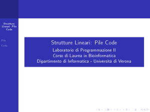 Strutture Lineari: Pile Code - Laboratorio di Programmazione II