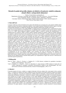 Metodi di analisi del profilo chimico ed olfattivo di molecole volatili in