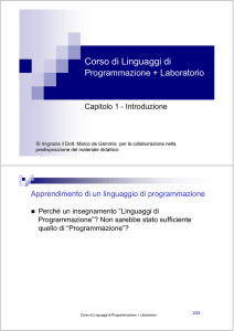 Corso di Linguaggi di - Dipartimento di Informatica