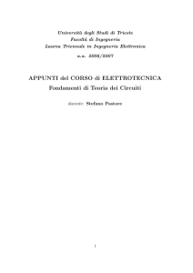 Appunti di Teoria dei Circuiti - Università degli Studi di Trieste