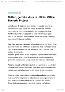 Batteri, germi e virus in ufficio: Office Bacteria Project