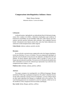 Comparazione interlinguistica: italiano e basco