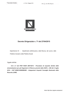 Decreto Dirigenziale n. 71 del 27/04/2015 - Burc