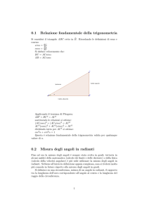 0.1 Relazione fondamentale della trigonometria 0.2 Misura degli