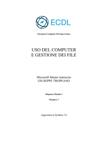 Giuseppe Tropeano, ECDL modulo 2, Windows 7, gestione di file e