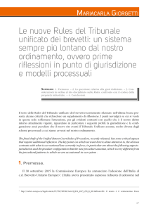 Le nuove Rules del Tribunale unificato dei brevetti: un
