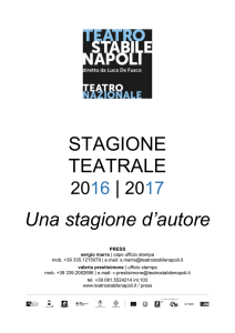 Cartella stampa 2016-17 - Teatro Stabile di Napoli