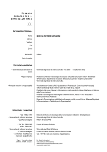 BOCCIA ARTIERI CURRICULUM formato europeo