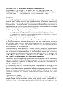 1 Linee guida AAHA per la valutazione nutrizionale del cane e del