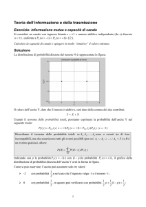Esercizio: Informazione mutua e capacità di canale