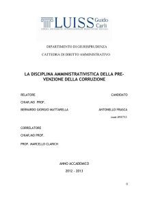 La disciplina amministrativistica della prevenzione