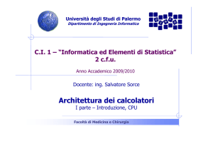 Architettura dei calcolatori: CPU - Università degli Studi di Palermo