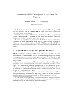 Interazione delle Onde gravitazionali con la Materia