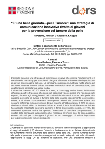 “E` una bella giornata…per il Tumore”: una strategia di