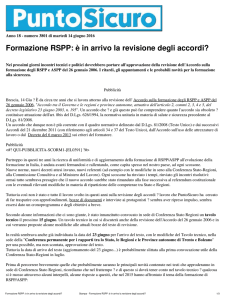 Stampa - Formazione RSPP: è in arrivo la revisione degli accordi?
