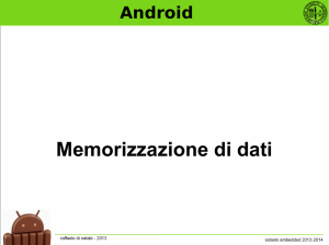 Android - Memorizzazione dei dati