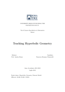 Teaching Hyperbolic Geometry - mat.uniroma3