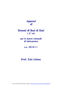 Sistemi di Basi di Dati (appunti) 1.2a ed.