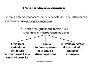 Corso di Economia Politica Prima Parte: Macroeconomia Contabilità