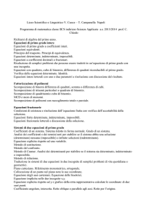 T. Campanella Napoli Programma di matematica classe IICS