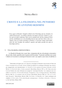 Cristo e la filosofia nel pensiero di Rosmini