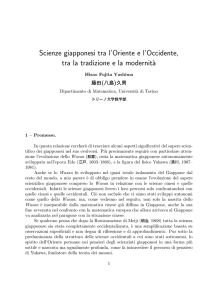 Scienze giapponesi tra l`Oriente e l`Occidente, tra la tradizione e la