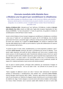 Giornata mondiale delle Malattie Rare: a Modena una tre giorni per