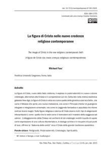 La figura di Cristo nelle nuove credenze religiose