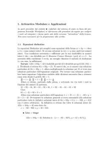 Aritmetica modulare e sue applicazioni in informatica
