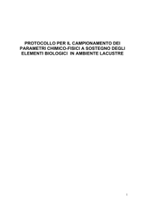 protocollo per il campionamento dei parametri chimico - PUMA