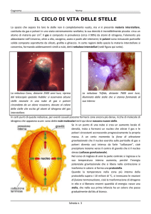 il ciclo di vita delle stelle