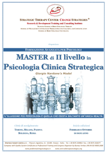 PROGRAMMA Master 2 livello in Psicologia Clinica Strategica Roma