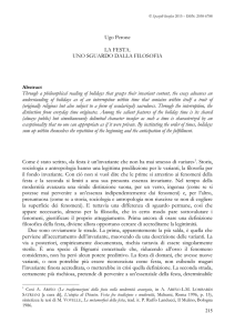 Ugo Perone LA FESTA. UNO SGUARDO DALLA FILOSOFIA