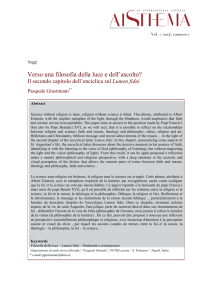 Verso una filosofia della luce e dell`ascolto?